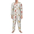 thumbnail image 3 of Daiia Cute Little Animals for Men's Long-Sleeved Pajama Set – Soft & Comfortable Sleepwear Button-Up Pajamas Cozy Lounge Wear-XX-Large, 3 of 7