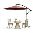 thumbnail image 1 of Garvee 10 feet Offset Hanging Patio Umbrella, 8 Ribs, Wine Red, 1 of 7
