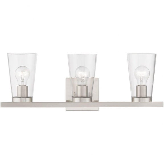3 Light Bathroom Light in Contemporary Style-8 inches Tall and 22.5 inches Wide-Brushed Nickel Finish Bailey Street Home 218-Bel-4821647