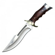 12" Tactical Survival Hunting Full Tang Knife Wood Handle with Sheath