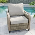 thumbnail image 5 of INTER HUT Modern Wicker Patio Chair, Outdoor Chair with Steamlined Armrest, Rattan Chair Patio Furniture, 1 Chair, Brown/Gray, 5 of 8