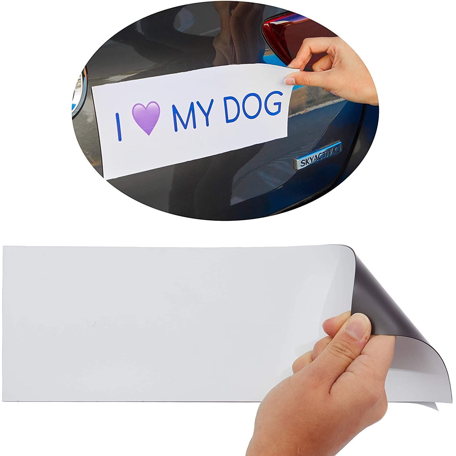 12 Pack Blank Magnetic Car Signs, Non-Adhesive Magnet Whiteboard Sheet, 12 x 4 inch