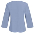 thumbnail image 5 of JINMGG Clearance Womens Tops,Women's Solid V-neck Button Casual Loose Fitting Cotton Linen Long Sleeved Top/shirt,Blue XXXXL, 5 of 5