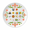 Square Casino Objects Illustration Flower Ceramics Plate Tableware Dinner Dish