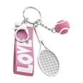 thumbnail image 4 of Llavero creativo de raqueta de tenis, mini pelota de tenis 3D, colgante, raqueta bonita Rosado, 4 of 9