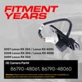 thumbnail image 3 of Master Tailgaters Replacement for Lexus RX 350 (2007-2009), RX 400h (2007-2008) Backup Camera OE Part # 86790-48060, 86790-48061, 3 of 7
