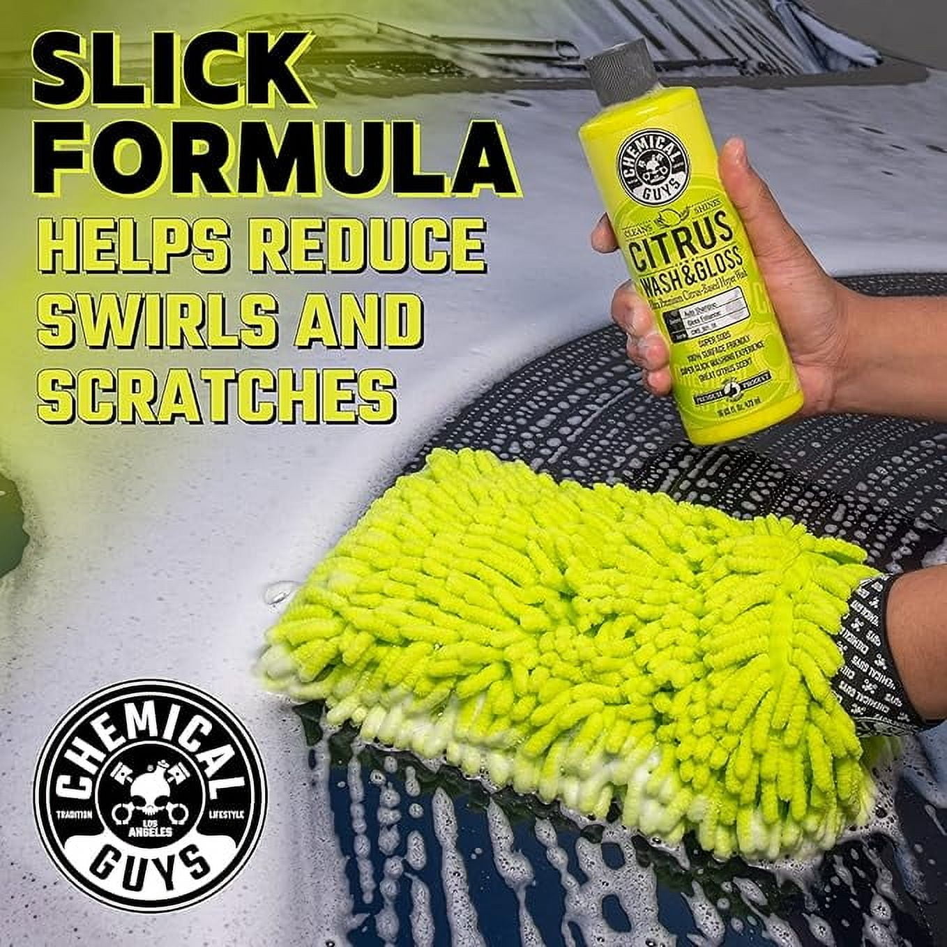 Chemical Guys HOL357 Clean & Shine Car Wash Starter Kit - Safe for Cars, Trucks, Motorcycles, SUVs, Jeeps, RVs & More (7 Piece Set, Including 3 16 oz. Car Detailing Chemicals)