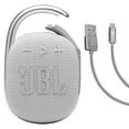 thumbnail image 1 of Altavoz JBL Clip 4 White + Case Logic trenzado USB tipo C de 6 pies, 1 of 6
