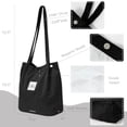 thumbnail image 2 of Wrapables Carry Joy Corduroy Tote Bag, Casual Shoulder Handbag, Black, 2 of 4