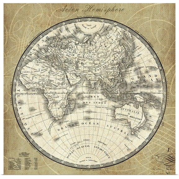 Great BIG Canvas | Rolled Sue Schlabach Poster Print entitled French World Map II