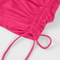 thumbnail image 3 of felwors High Waisted Yoga Shorts Ruched Drawstring Tummy Control Lifting Athletic Running Hot Pink for Size S, 3 of 5