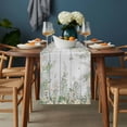 thumbnail image 2 of Watercolor Floral Table Runner - 36 Inch Long, Kitchen Dining Table Runner Dresser Scarves, Spring Flowers Leaves Botanical Wood Grain Farmhouse Decor for Coffee Tables Wedding Party Banquet, 2 of 8