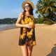 thumbnail image 3 of Easygdp Vibrant Sunflower Blooms para Vestido Transpirable de Mujer, Vestido Suelto de Manga Corta con Pliegues y Bolsillos para el Verano, 3 of 7