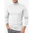 thumbnail image 2 of URBAN BUCK Men Turtleneck Long Sleeve Slim Fit Shirt - Ultra Soft Cotton Premium Winter Sweater - Warm Pullover Fitted Sweatshirt Kyle White (S), 2 of 7