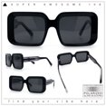 thumbnail image 2 of Womens Polarized Mod Rectangle Minimal Vintage Vibe Hipster Sunglasses All Black, 2 of 8