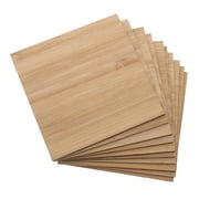 Pixnor 10Pcs Unfinished Bamboo Slices DIY Square Bamboo Pieces DIY Blank Bamboo Crafts