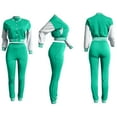 thumbnail image 4 of yinguo women autumn baseball suit two piece set solid coat long pants fashion tracksuits outfits, 4 of 6