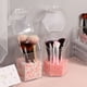 thumbnail image 5 of Estuche para cosméticos cuadrado con perlas, transparente, a prueba de polvo, con tapa, para brochas de maquillaje, cartucho para brochas de cejas, caja de almacenamiento de brochas de acrílico, 5 of 5