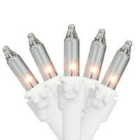 Product Image Set of 35 Clear Mini Christmas Lights 2.5" Spacing - White Wire