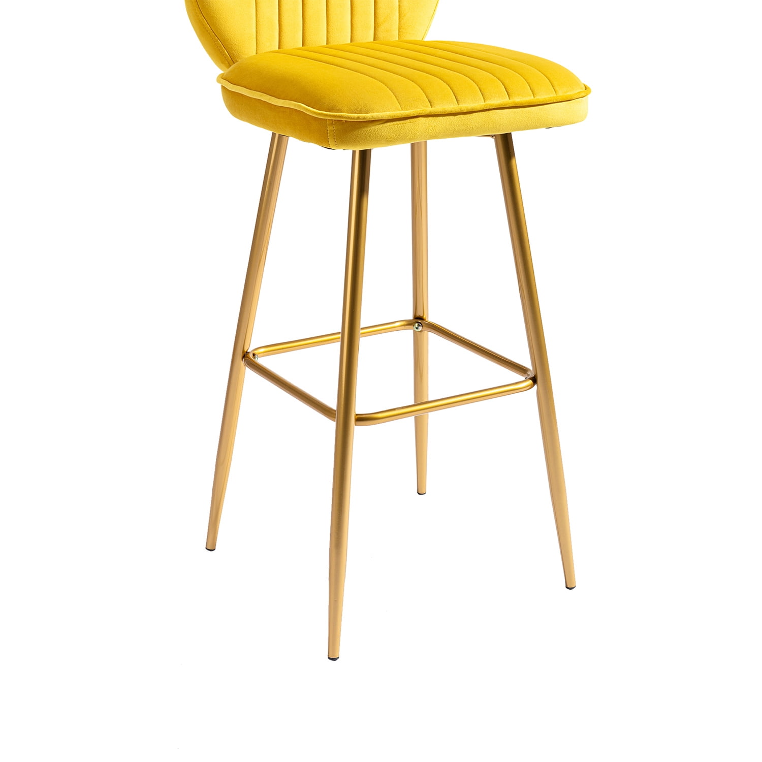 Kepooman Modern Design Bar Stools Set of 1 with Back for Bar Counter, Yellow Kepooman Modern Design Bar Stools Set of 1 with Back for Bar Counter, Yellow