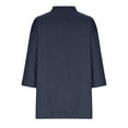 thumbnail image 5 of BangWanChi 3/4 Length Sleeve Womens Tops Womens Solid Color V-neck Loose Button Blouse 3/4Sleeve Casual Work Tunic Tops, 5 of 6