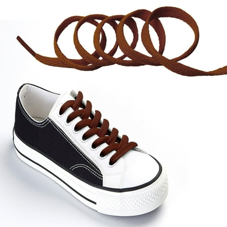 

iLUGU Flat Shoe Laces 8mm Wide Shoelaces For Athletic Running Sneakers Shoes 2 Pair