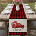 thumbnail image 4 of Valentine's Day Table Runner - 60 Inch Long Love Truck Balloons Red Plaid Beige Cotton and Linen Blended Dress Scarves Farmhouse Table Runner for Kitchen Dining, Coffee Table, 13" x 60", 4 of 8