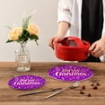 thumbnail image 6 of SKYSONIC Christmas Purple Element Pot Holders Trivets, 2 Pcs Heat Resistant Trivets,Xmas Greeting Cotton Thread Weave Mats for Hot Pads Pans Pot Bowl Teapot for Kitchen Decor, 6 of 7