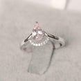 thumbnail image 4 of HeartsAndYou 1ct Natural Morganite Curved Chevron Solitaire Accent Ring 14k SOLID White Gold, 4 of 8
