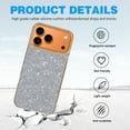 thumbnail image 4 of Case For Apple iPhone Air / 17 Pro / 17 Pro Max Series Case, Slim Thin Transparent Flexible Clear TPU Shockproof Phone Case For iPhone 17 Series, silver glitter, 4 of 6