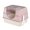 Pink, variant on Spacious Flip Top Enclosed Cat Litter Box with Scoop, Gray