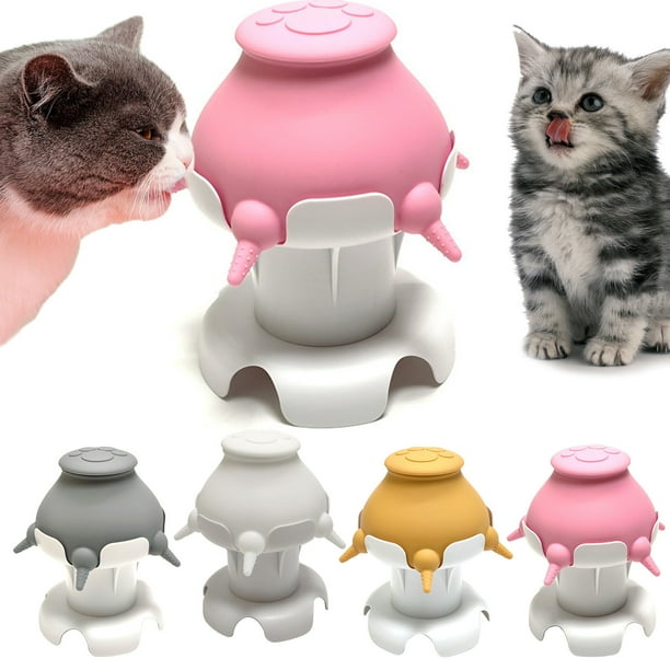 Biberón de reemplazo de leche para cachorros con 5 tetinas • Comedero de silicona premium para cachorros lactantes en alimentación • Base de ventosa