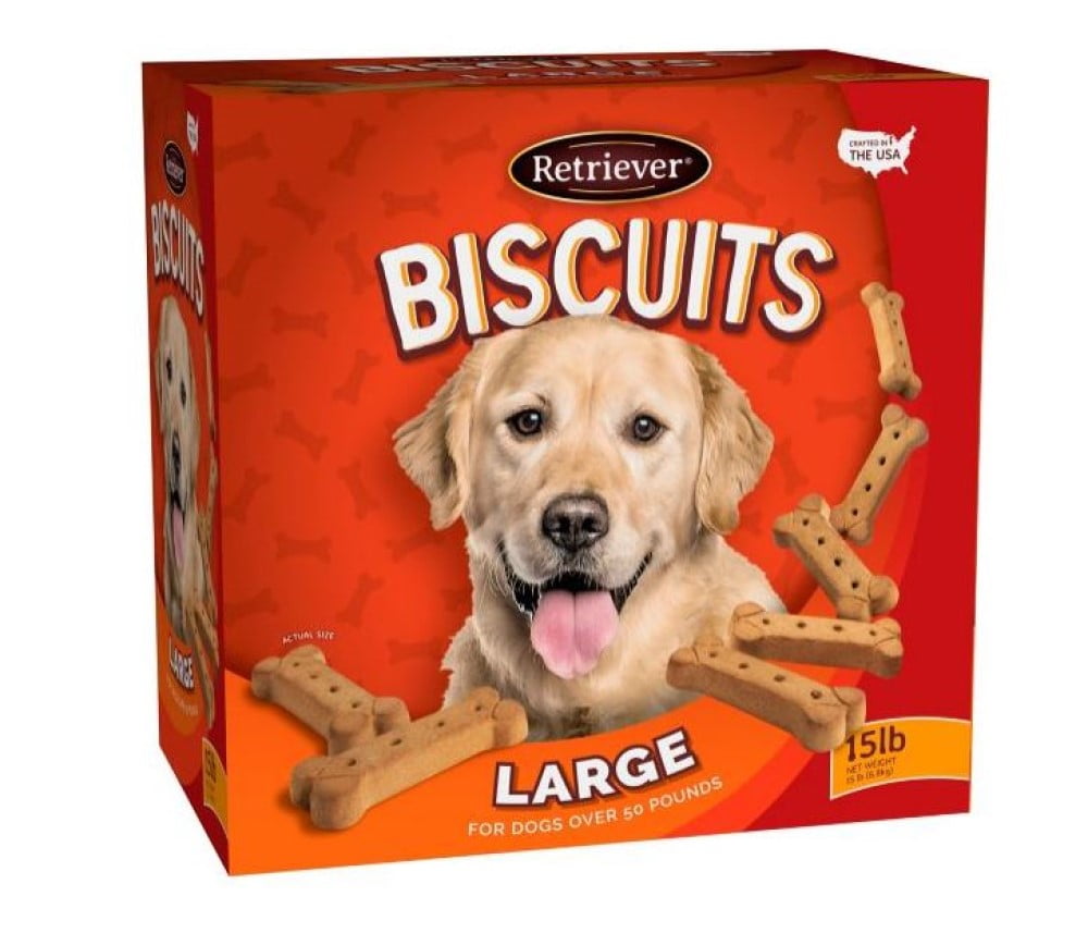Retriever Biscuits 15 lb Plain Biscuit Treats for Large Dogs Over 50