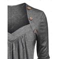 thumbnail image 3 of Camiseta de Talla Extra de Escote en Corazón Rosegal Mangas largas de talla grande, 3 of 5