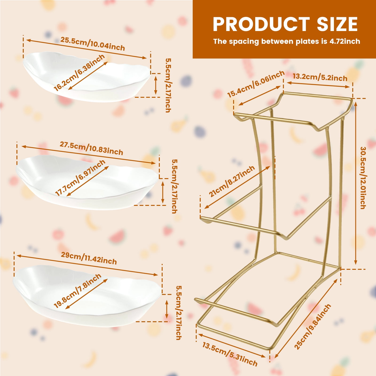 Fruit Bowl Basket Plastic Easy Install 3 Tier Fruit Basket For Kitchen Counter Stand Stable Holder Rack Space Saving