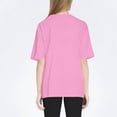 thumbnail image 2 of NAMTYQX Short Sleeve Blouses for Women Short Sleeve Print Gemustertes Stretch Plus Size Cool Loose Fit Cute Scoop Neck Womens Tops Dressy Casual Pink Size L, 2 of 5