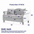 thumbnail image 5 of MAYEERTY 55" Modern Convertible Sofa Bed with 2 Detachable Arm Pockets, Velvet Loveseat Sofa with Pull Out Bed, 2 Pillows and Living Room Adjustable Backrest, Grid Design Armrests, 5 of 5