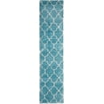 thumbnail image 2 of Nourison Amore Shag Trellis Aqua 2'2" x 10' Area Rug, (10' Runner), 2 of 8