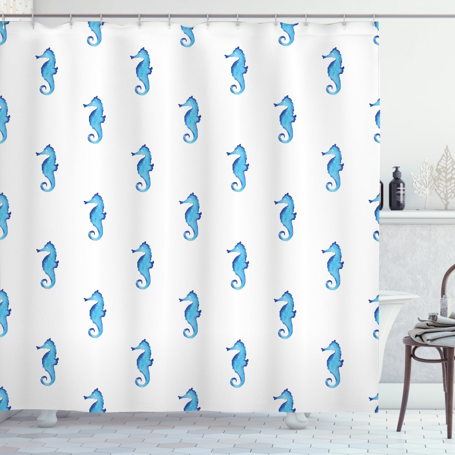 Donkey Pattern Shower Curtain Fabric Decor Set with Hooks 4 Sizes Ambesonne 