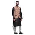thumbnail image 2 of Atasi Kurta Pyjama Traditionnel Uni à Col Mandarin avec Ensemble de Veste Imprimée, 2 of 3