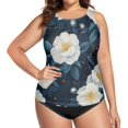 thumbnail image 4 of Women's Swimming Vest Women's Tankini Tops Swimming Vest for Women Soft and Smooth Suitable for Summer Beach Swimming Pool Parties XXL Colorful White Flower, 4 of 7