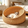 thumbnail image 4 of EGNMCR Tools&Home Improvement Rattan Bed For Indoor CatWicker House Basket With Washable Cushion And Mat For Small Indoor Cats And Dogs cat bed, 4 of 6