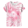 thumbnail image 5 of Mifsaly Tie-Dye Cotton T-Shirt for Women Short Sleeve Crew Neck Casual Summer Tops Colorful Print Lightweight Breathable Casual Blouse XXXL, 5 of 6