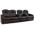 thumbnail image 1 of Valencia Tuscany XL Home Theater Seating | Premium Top Grain Italian Nappa 11000 Leather (Row of 4 Loveseat Left, Dark Chocolate), 1 of 5