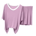 thumbnail image 2 of HongQid Womens Pajama Set Short Sleeve and Shorts Lounge Set Soft Modal Cotton Summer Sleepwear Pj Sets, 2 of 6