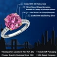 thumbnail image 2 of Gem Stone King 925 Silver and 10K Yellow Gold Pink Moissanite and Lab Grown Diamond Engagement Ring for Women | 3.63 Cttw | Round 10MM | Gemstone Birthstone | Size 6, 2 of 6