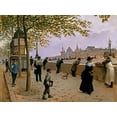 thumbnail image 2 of Beraud, Jean 18x14 Gold Ornate Wood Framed with Double Matting Museum Art Print Titled - On the Banks of the River Seine, 2 of 4