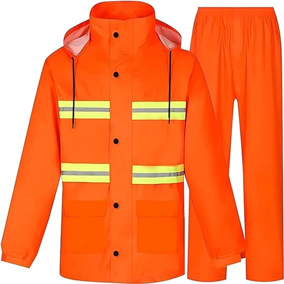 Arasiyama Men's rain suit Rain Gear for Men Waterproof High Visibility Reflective Heavy Duty Outdoor All-Sport Work
