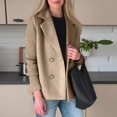 thumbnail image 3 of Women's Fashion Casual Color Block Long Sleeve Jacket Brown S, 3 of 6