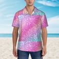 thumbnail image 6 of Picia Fun Rainbow Pink Gentle Cotton Regular Fit Short Sleeve Casual Hawaiian Shirt for Men-Small, 6 of 9